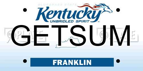 GETSUM Kentucky License Plate