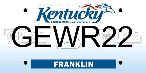 GEWR22 Kentucky License Plate