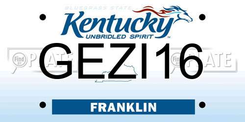 GEZI16 Kentucky License Plate