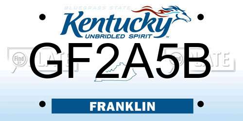GF2A5B Kentucky License Plate