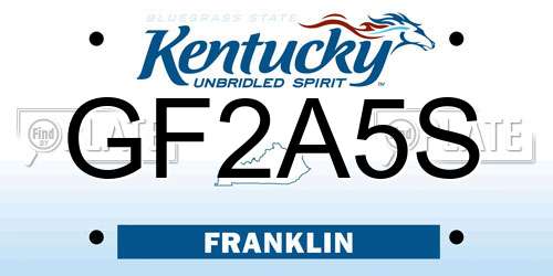 GF2A5S Kentucky License Plate