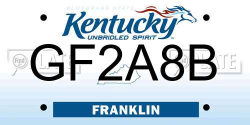 GF2A8B Kentucky License Plate