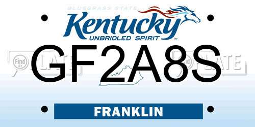 GF2A8S Kentucky License Plate