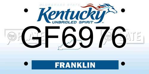 GF6976 Kentucky License Plate