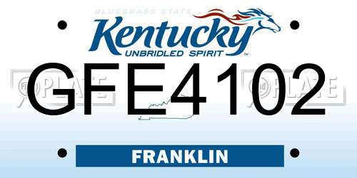 GFE4102 Kentucky License Plate