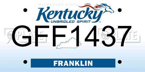 GFF1437 Kentucky License Plate