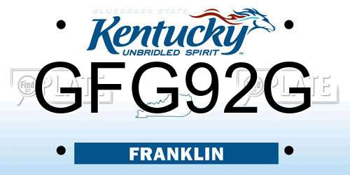 GFG92G Kentucky License Plate