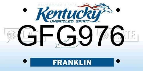 GFG976 Kentucky License Plate