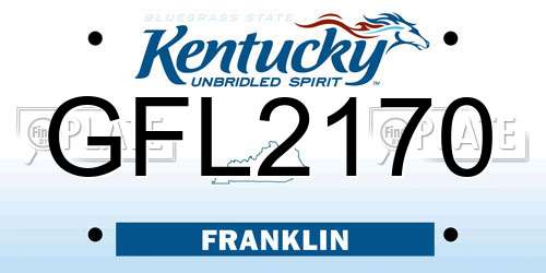 GFL2170 Kentucky License Plate