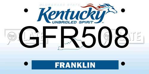 GFR508 Kentucky License Plate