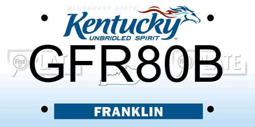 GFR80B Kentucky License Plate