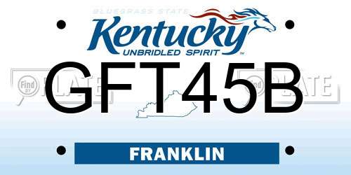 GFT45B Kentucky License Plate