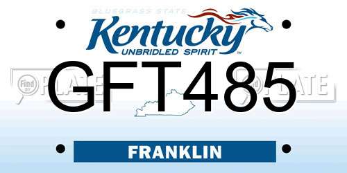 GFT485 Kentucky License Plate