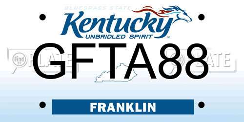 GFTA88 Kentucky License Plate