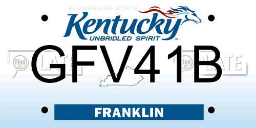 GFV41B Kentucky License Plate