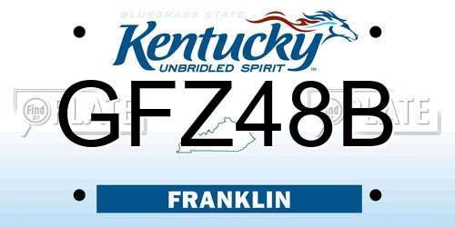 GFZ48B Kentucky License Plate
