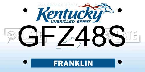 GFZ48S Kentucky License Plate