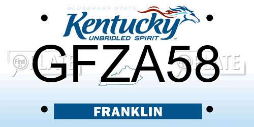 GFZA58 Kentucky License Plate