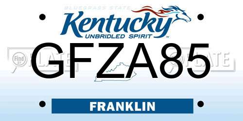 GFZA85 Kentucky License Plate