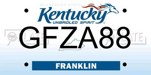 GFZA88 Kentucky License Plate