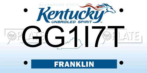 GG1I7T Kentucky License Plate