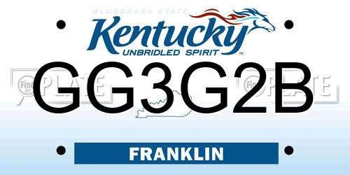GG3G2B Kentucky License Plate