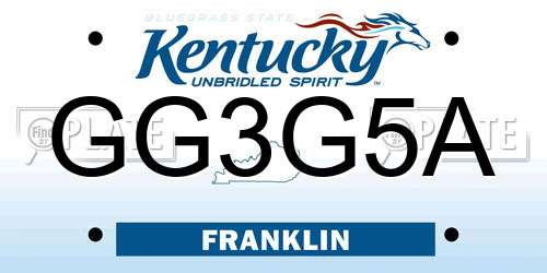GG3G5A Kentucky License Plate