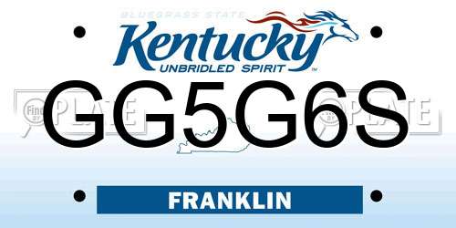 GG5G6S Kentucky License Plate