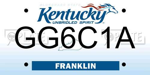 GG6C1A Kentucky License Plate