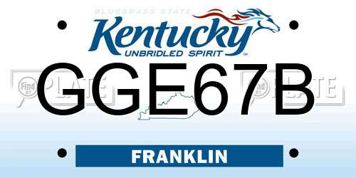 GGE67B Kentucky License Plate