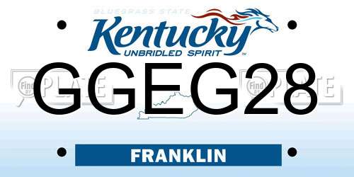 GGEG28 Kentucky License Plate