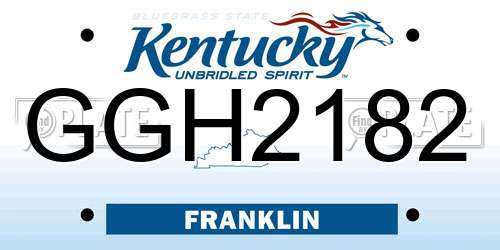 GGH2182 Kentucky License Plate