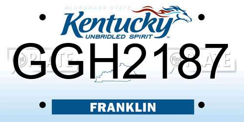 GGH2187 Kentucky License Plate