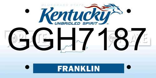 GGH7187 Kentucky License Plate