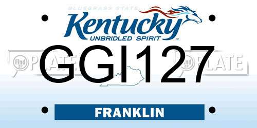 GGI127 Kentucky License Plate