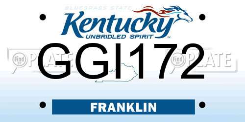 GGI172 Kentucky License Plate