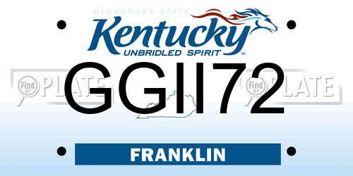 GGII72 Kentucky License Plate