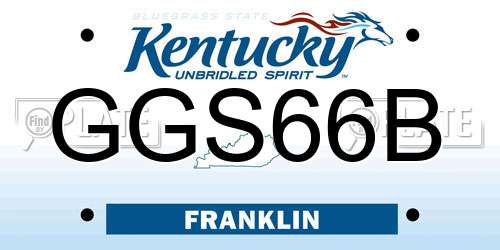 GGS66B Kentucky License Plate