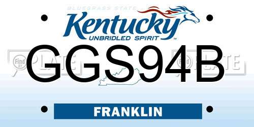 GGS94B Kentucky License Plate