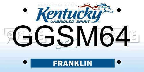 GGSM64 Kentucky License Plate