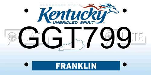 GGT799 Kentucky License Plate