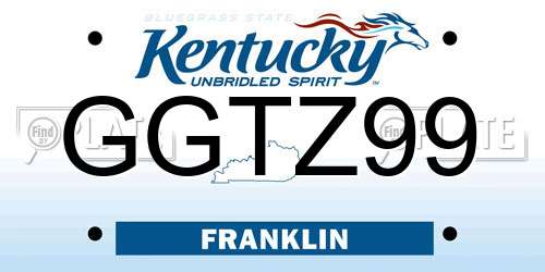 GGTZ99 Kentucky License Plate