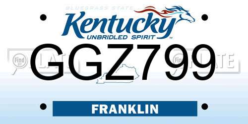 GGZ799 Kentucky License Plate