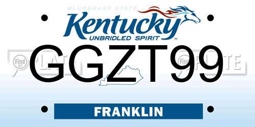 GGZT99 Kentucky License Plate