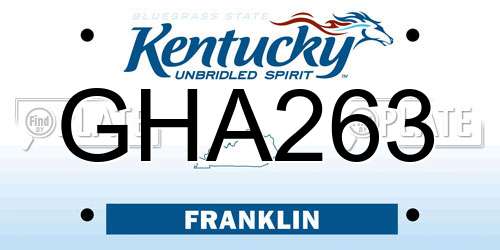 GHA263 Kentucky License Plate