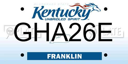 GHA26E Kentucky License Plate