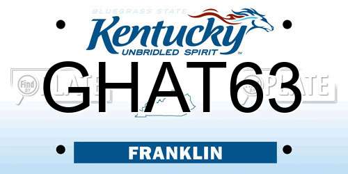 GHAT63 Kentucky License Plate