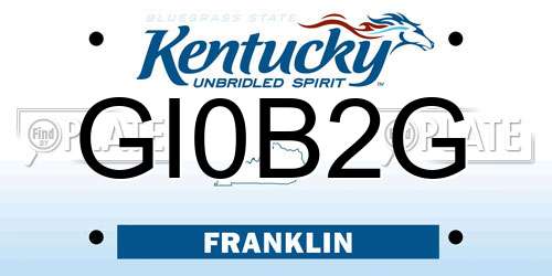 GI0B2G Kentucky License Plate