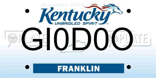 GI0D0O Kentucky License Plate