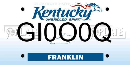 GI0O0Q Kentucky License Plate